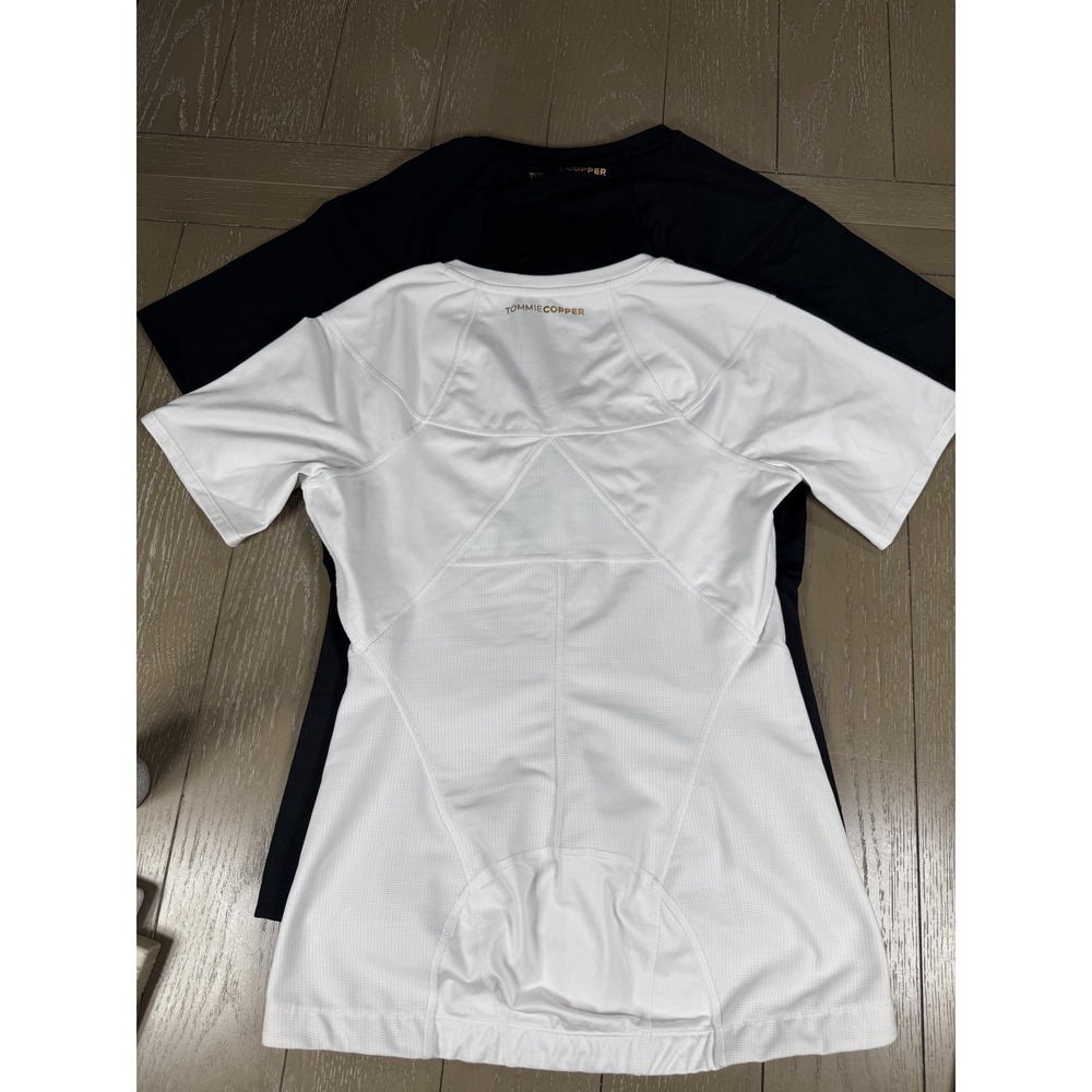 Tommie Copper Shirt Womens Medium Black White Compression Zip Front 2 Pack